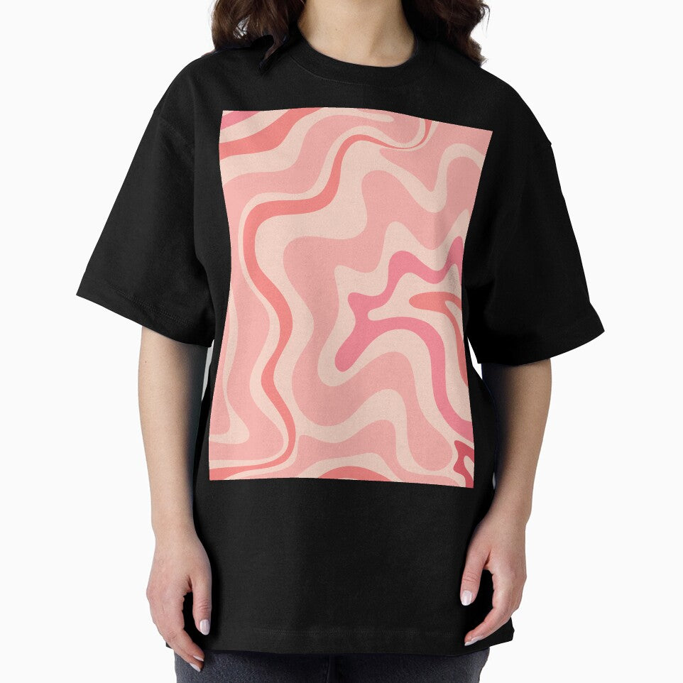 Liquid Swirl Retro Contemporary Abstract in Soft Blush Pink by kierkegaard