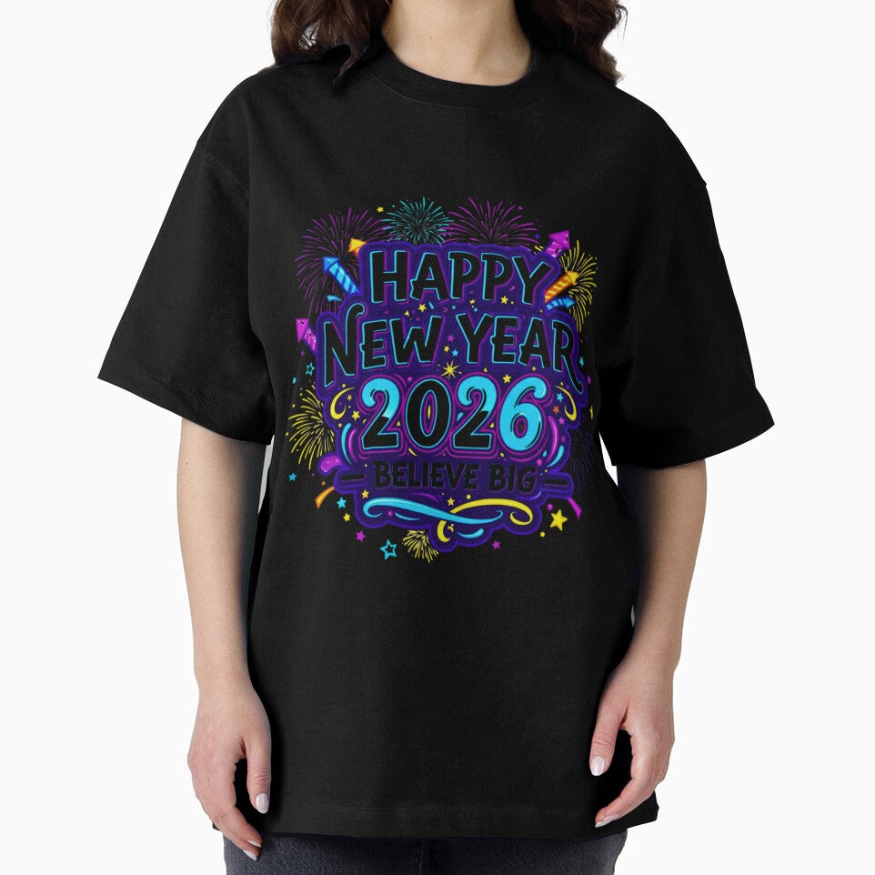 Vibrant Happy New Year 2026 Celebration Design - Believe Big Fireworks by lojadpop