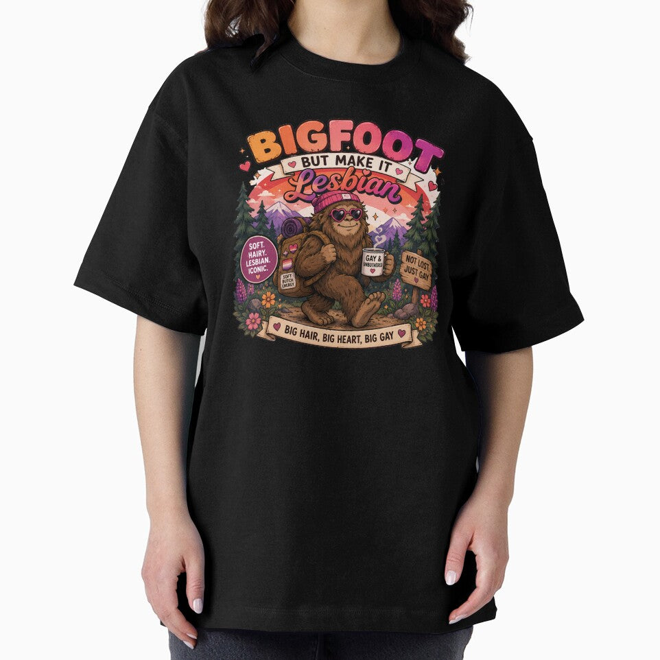 Bigfoot But Make It Lesbian | Pride Creatures Collection | LGBTQ Mascots | Emotional Support Animals | Cute Queer Stickers by VectorJoy
