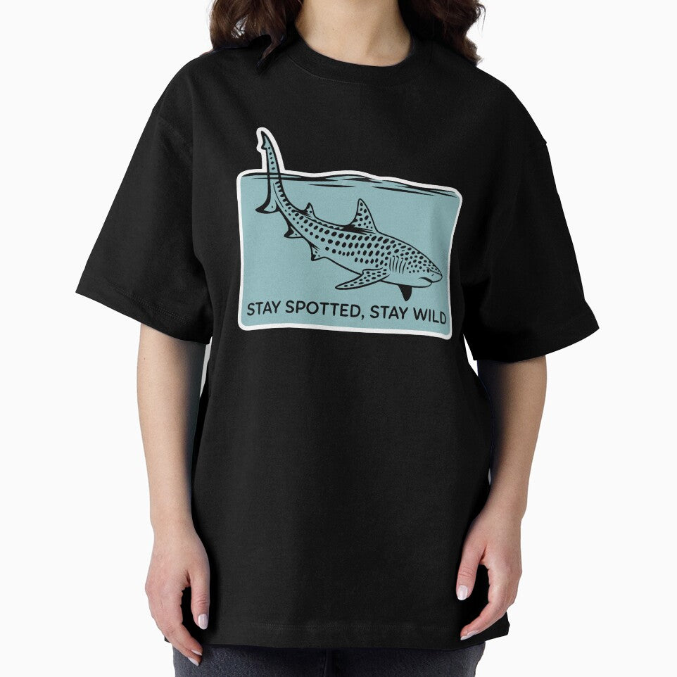 Minimalist Leopard Shark Silhouette with Ocean Quote by VividOrganica