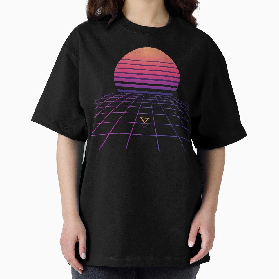 Neon Grid Sunset – Retro-style synthwave landscape by AlphaAutomation
