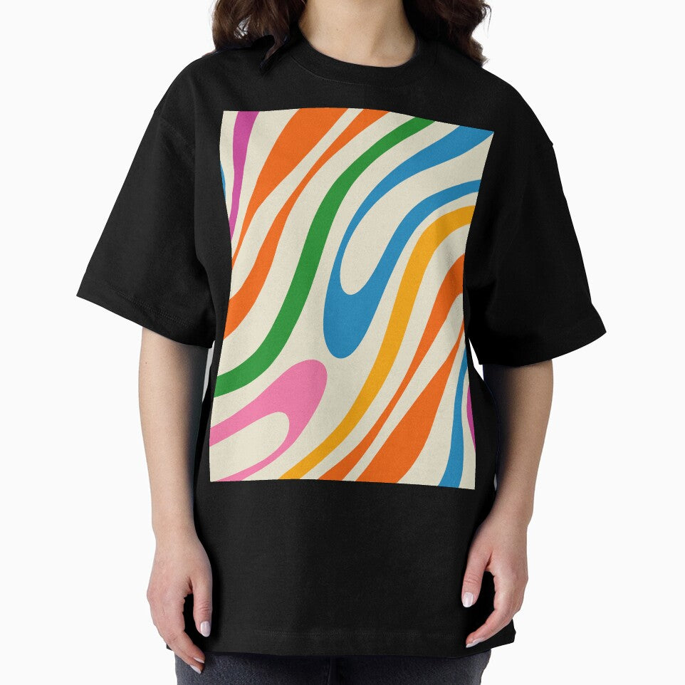 Colorful Abstract Wavy Loops Whimsical Retro Modern Pattern by kierkegaard