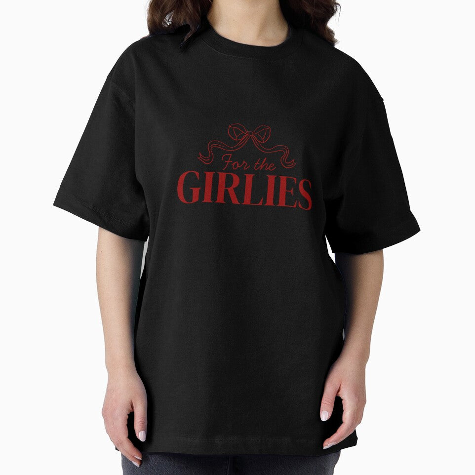 For the Girlies Red Ribbon Typography, Coquette Aesthetic Red Bow Logo by AbstractRevival