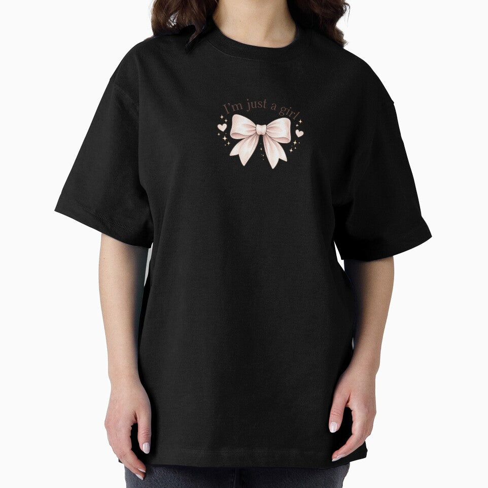 I'm Just a Girl Shirt, Coquette Bow T-Shirt, Cute Girly Aesthetic Tee, Feminine Bow Shirt, Soft Girl Shirt, Trendy Coquette Shirt, Girlfriend Gift by RLDesignsStudio