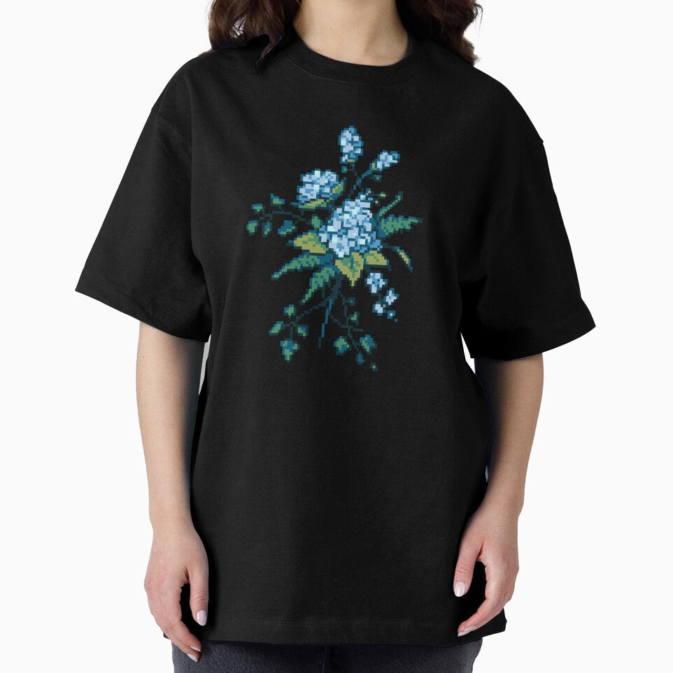 Pixel Floral - Arrangement in Blue (light) by theCatghost