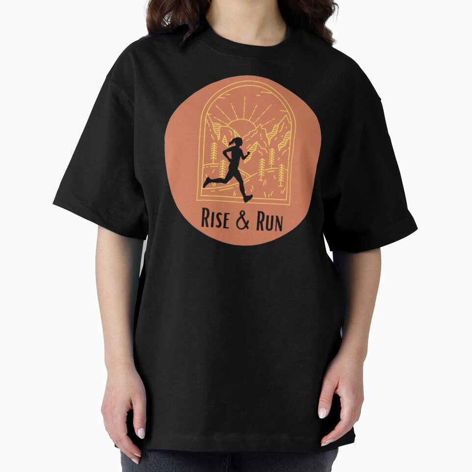 Rise & Run Mountains - design for runners shirts, mugs, stickers and more! by Bexxadoodles