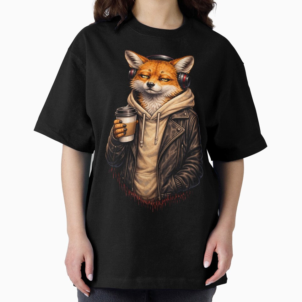Sarcastic Fox Drinking Coffee – Chill Morning Streetwear Animal Art by ColorSplash123