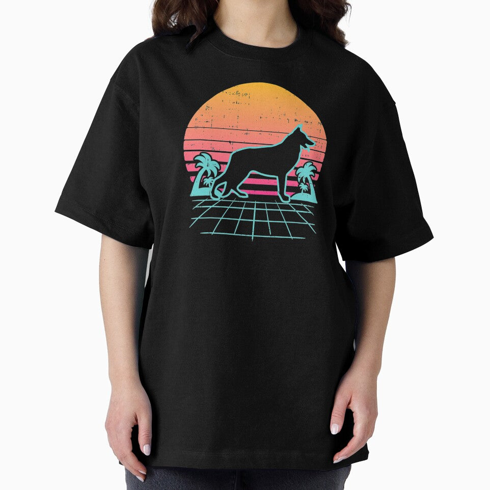 Vaporwave Art - German Shepherd Aesthetic 80s Dog Japanese by Hitagivapor