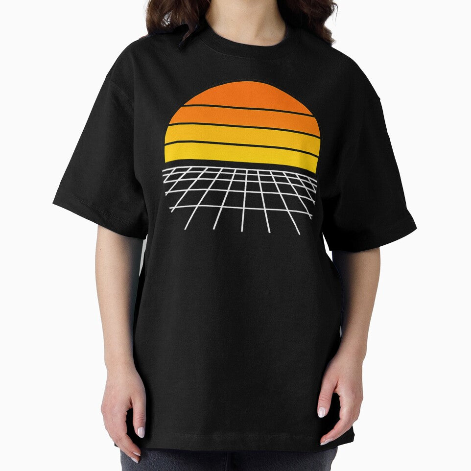 Retro Sunset Grid Vaporwave Design by ImagenFusionP