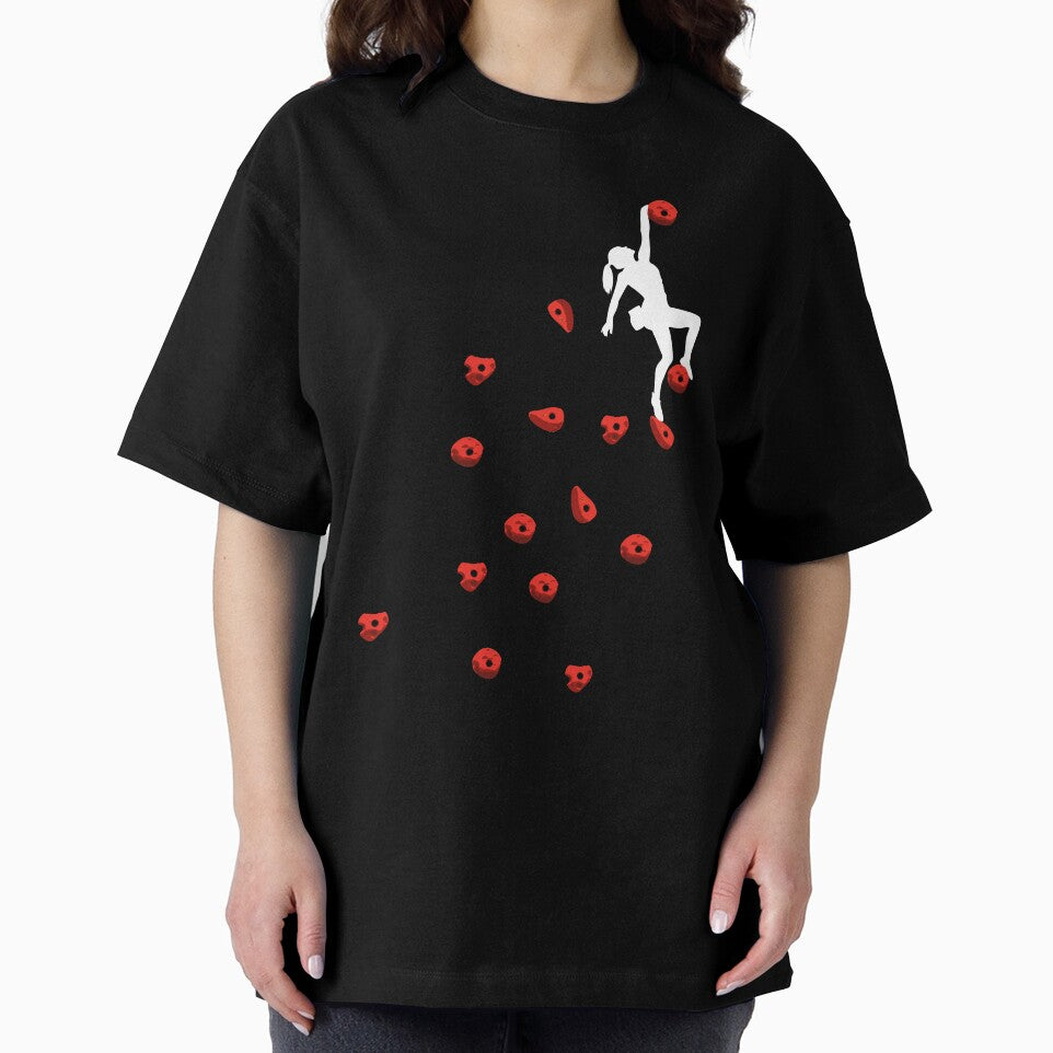 Bouldering climbing red boulder woman lady motif by DerNerd