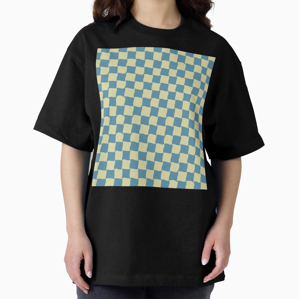 pastel yellow and blue checkered pattern by B-outfiters
