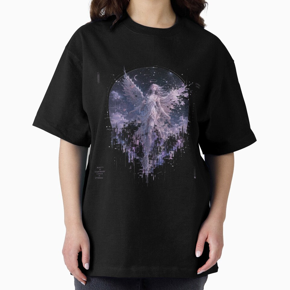 Ethereal Chaos — Glitch Angel Dark Fantasy Art Print | Gothic Celestial, Dark Academia by ArtofDari