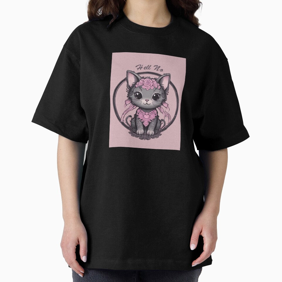 Hell No Pink Goth Kitty AI Generated Digital Art by thedreamykind