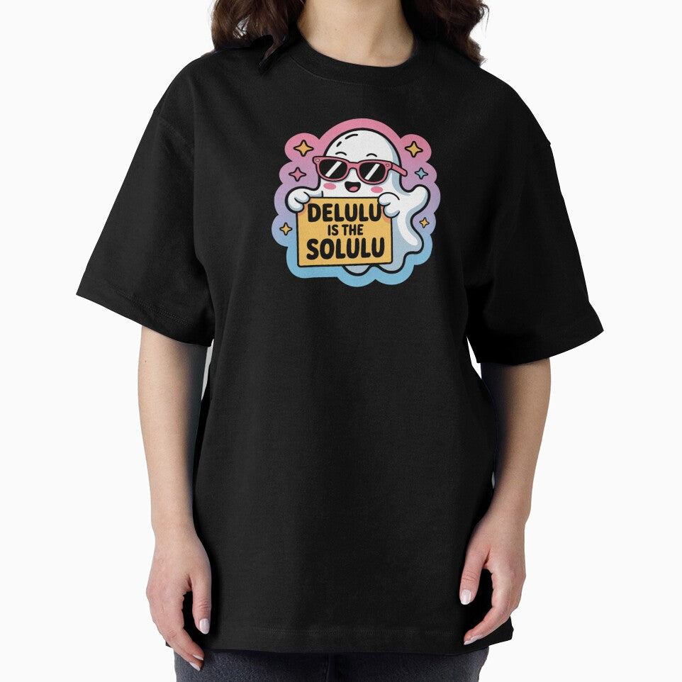 Delulu Is The Solulu Funny Ghost Design by Silly Shapes Co.