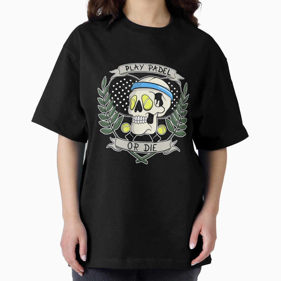 Play Padel Or Die cool padel skull balls as eyes by Cedinho