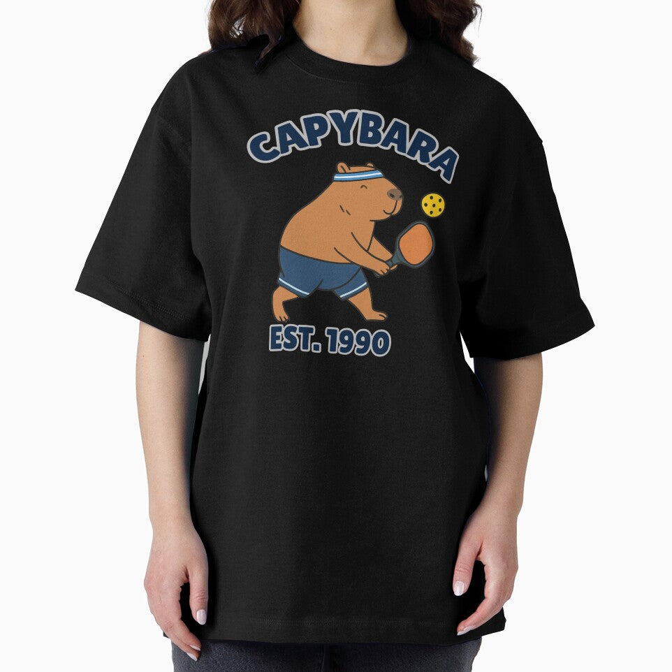 Funny Capybara Pickleball Player Retro Athletic Style - Est 1990 by "Positive Vibes & Daily Lifestyle"