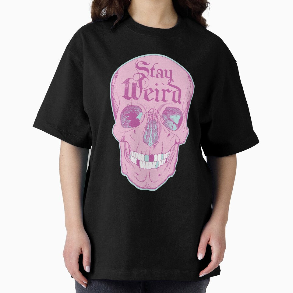 Stay Weird Pink Pastel Goth Skull by AugustDesign