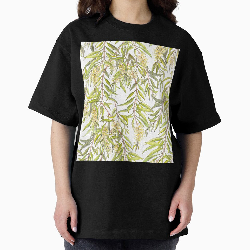Australian Melaleuca or Bottlebrush native plant botanical pattern by Nadya Neklioudova