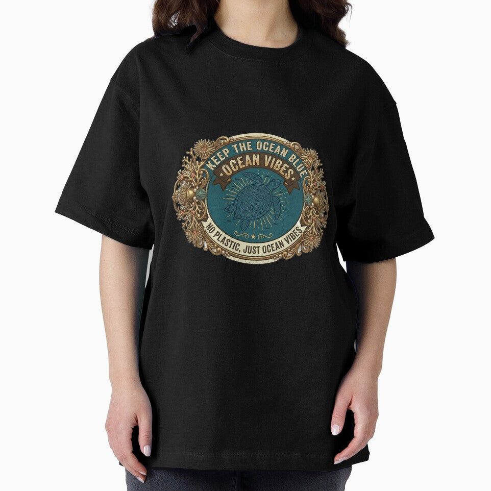 Minimalist Sea Turtle - Keep The Ocean Blue - Eco - Friendly Vibes by Matrixsto