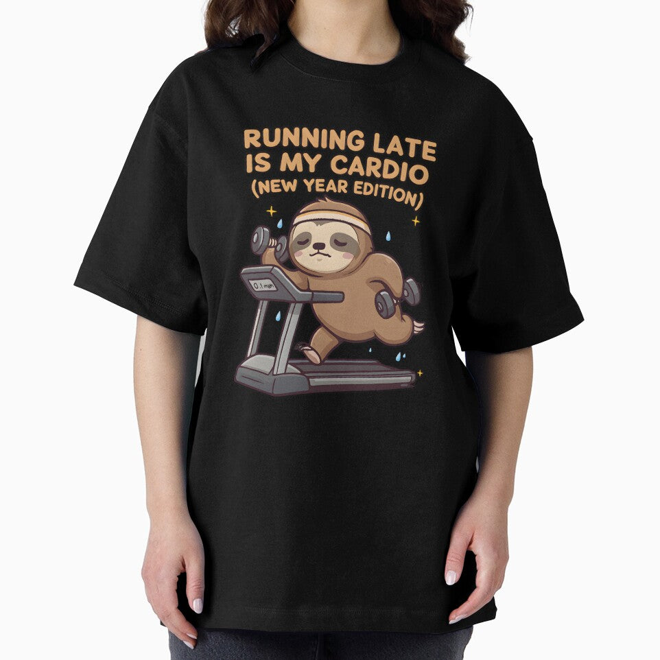Funny Sloth Running Late Cardio Design - New Year Edition Lazy Workout Graphic by KivaroArt