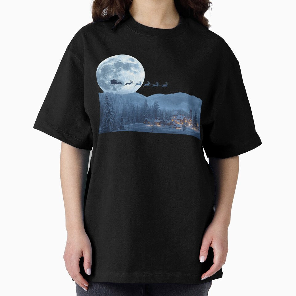 Santa Sleigh Midnight Flight Silhouette by sa-prints