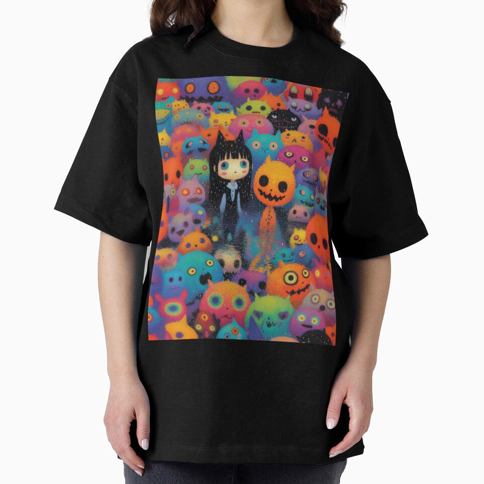 Cute Creepy Monsters & Goth Girl – Neon Horror Kawaii Art by Art of Ngu