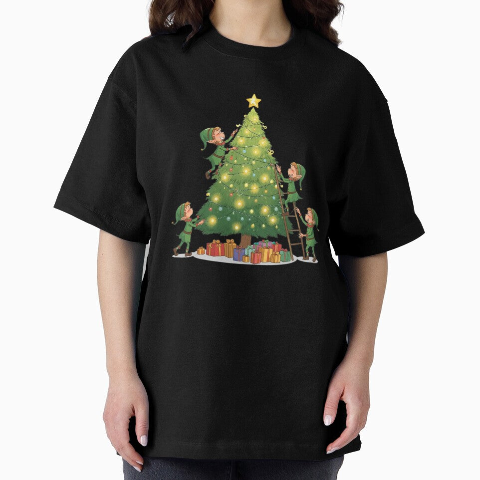 Busy Elves Decorating Christmas Tree by sa-prints
