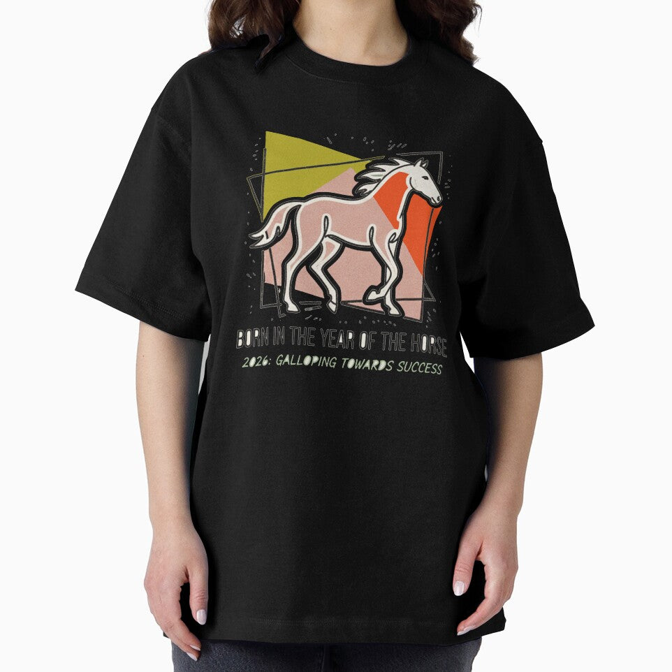 Born in the Year of the Horse 2026 - Minimalist Abstract Horse Art by MESSY-MIND