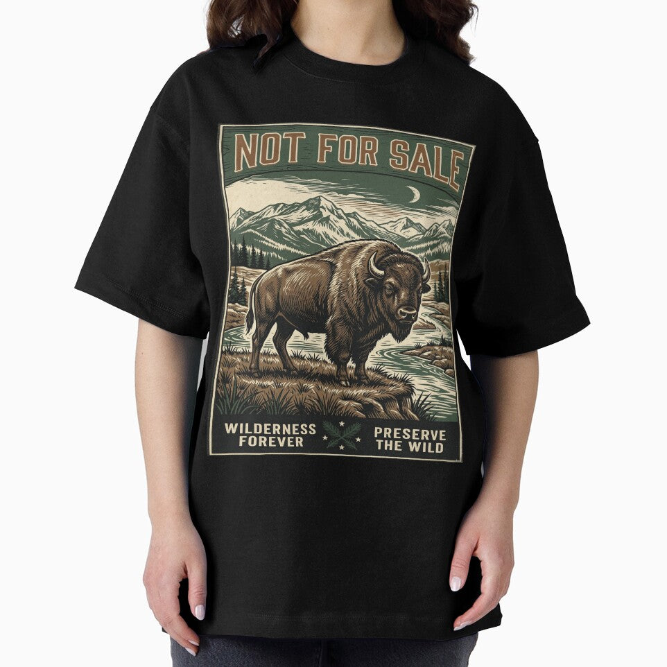 American Bison — Wilderness Is Not For Sale — Conservation Art by MālamaThreads