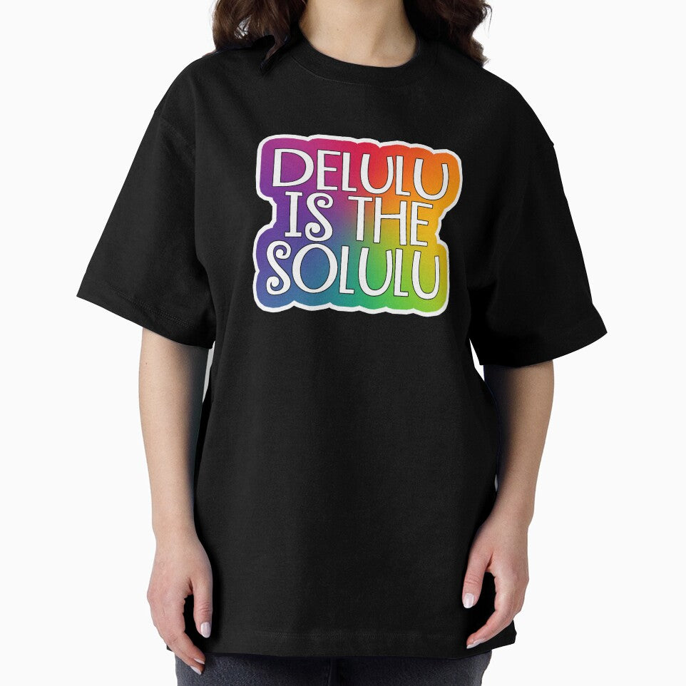 Delulu is the Solulu Sticker Black by baranskini