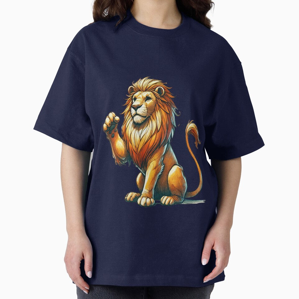 Fiery Lion Ready to Pounce in Sketchy Cartoon Style by takeng07