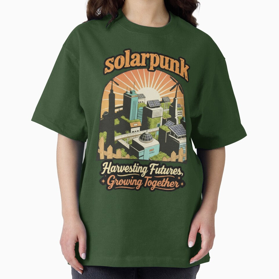 Solarpunk Cityscape - Eco Future Harvesting - Sustainable Living Art by PunkVerseStudio