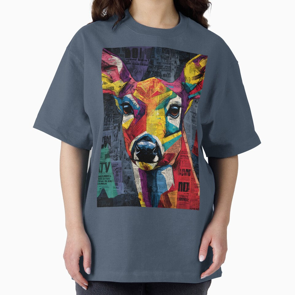 Protect the Wild Deer - Dynamic Face Composition with Colorful Patterns and Typography by OlfactoART Studio