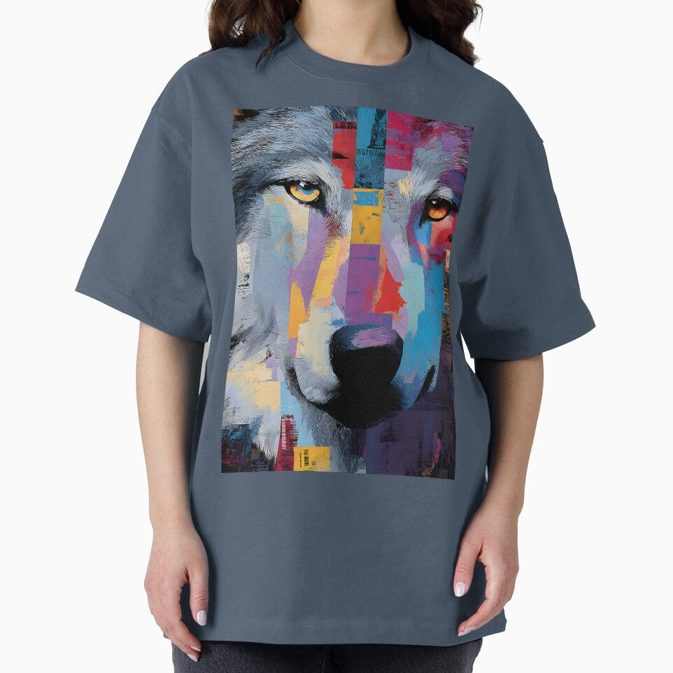 Protect the Wild Wolf - Vibrant Mosaic Portrait with Bold Abstract Energy by OlfactoART Studio