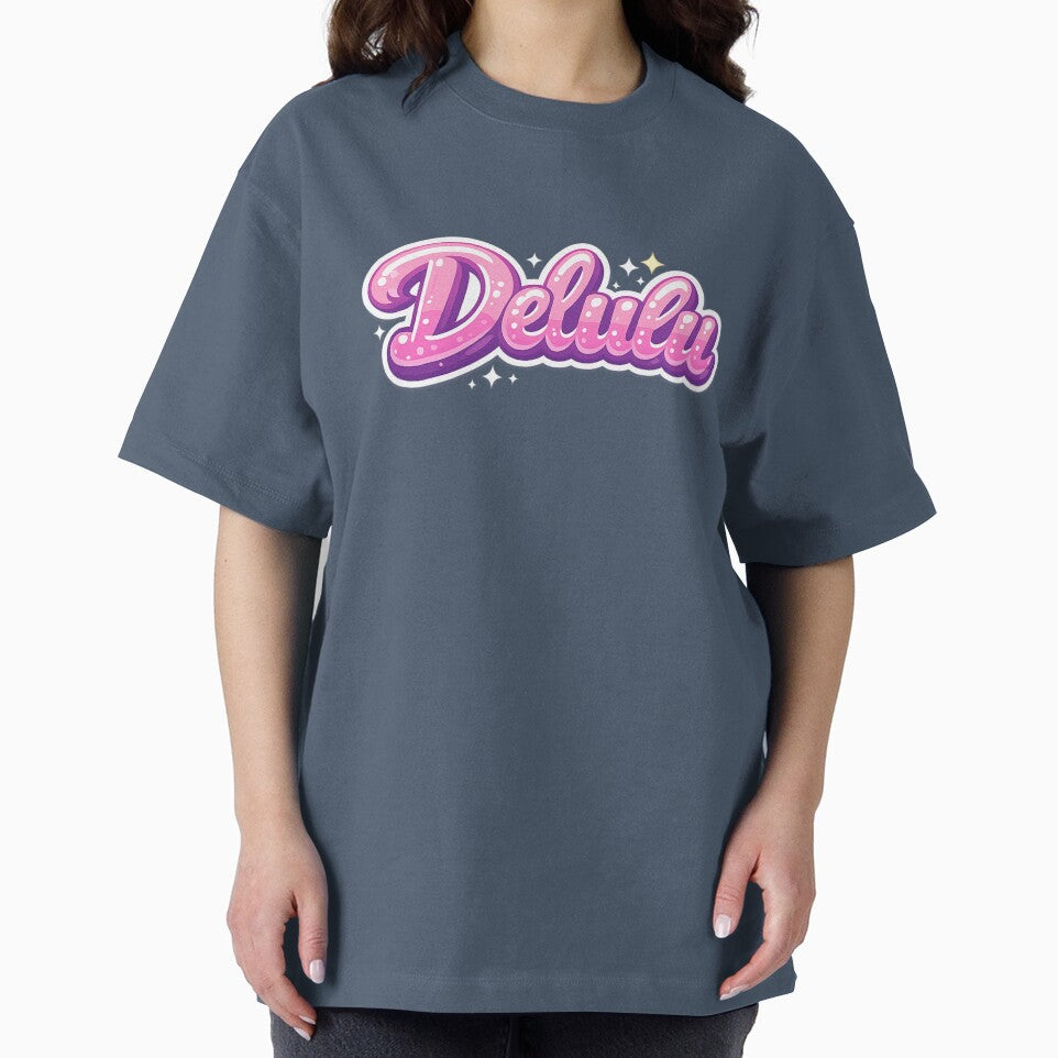 Delulu Aesthetic Typography | Trendy Gen Z Minimal Text Sticker & T-Shirt Design by designbyuzi