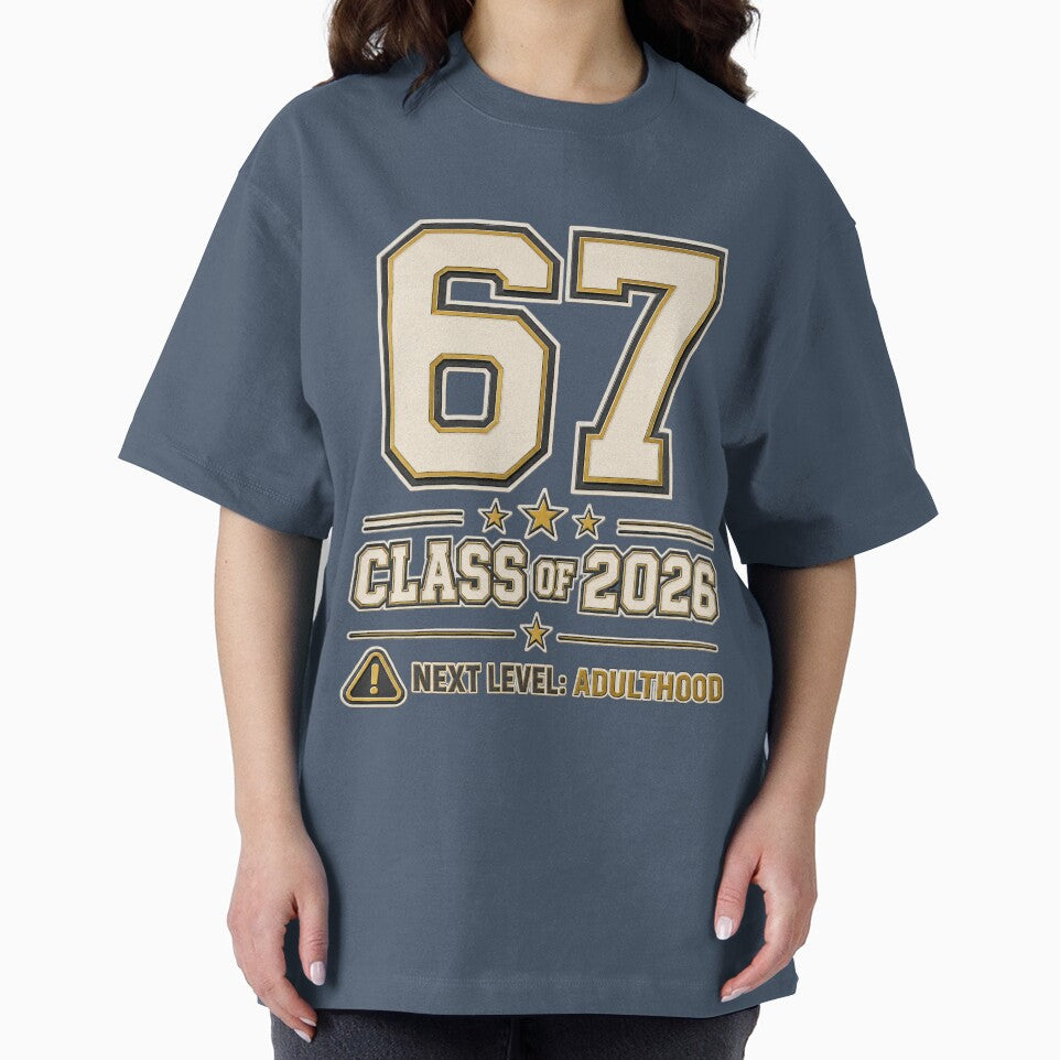 67 Class of 2026 – Next Level: Adulthood Graduation Senior Shirt by Swanny's Custom T-shirt and Gift Designs