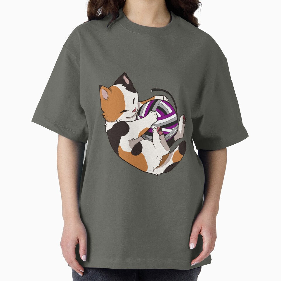 Asexual Pride Calico Cat by saltuurn