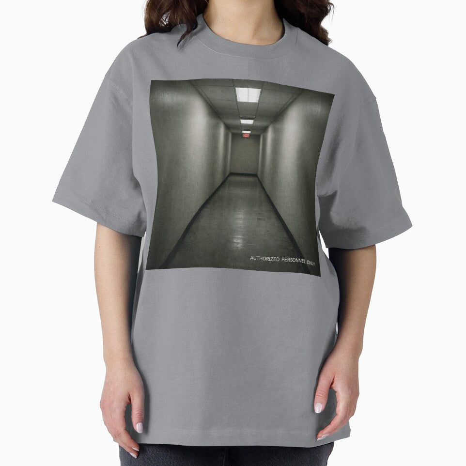 AUTHORIZED PERSONNEL ONLY – Liminal Hallway Wall Art Print by POD DYNASTY | Original Print On Demand T-Shirt Graphics