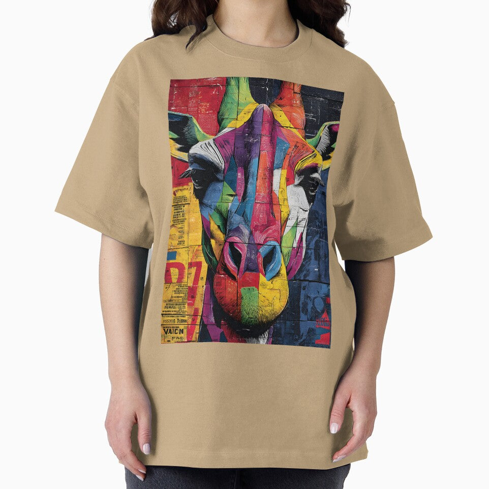 Dynamic Giraffe Spirit - Bright Geometric Wildlife Artwork with Modern Flair by OlfactoART Studio
