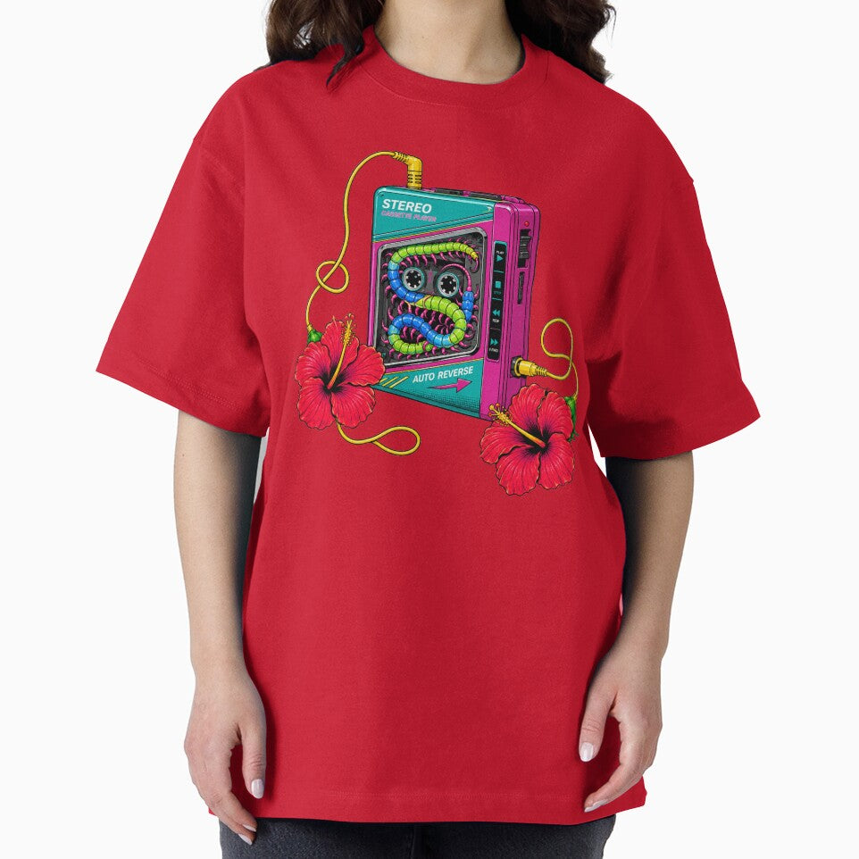 Retro Cassette Centipede Surreal Fusion Art by MarVan-Prints