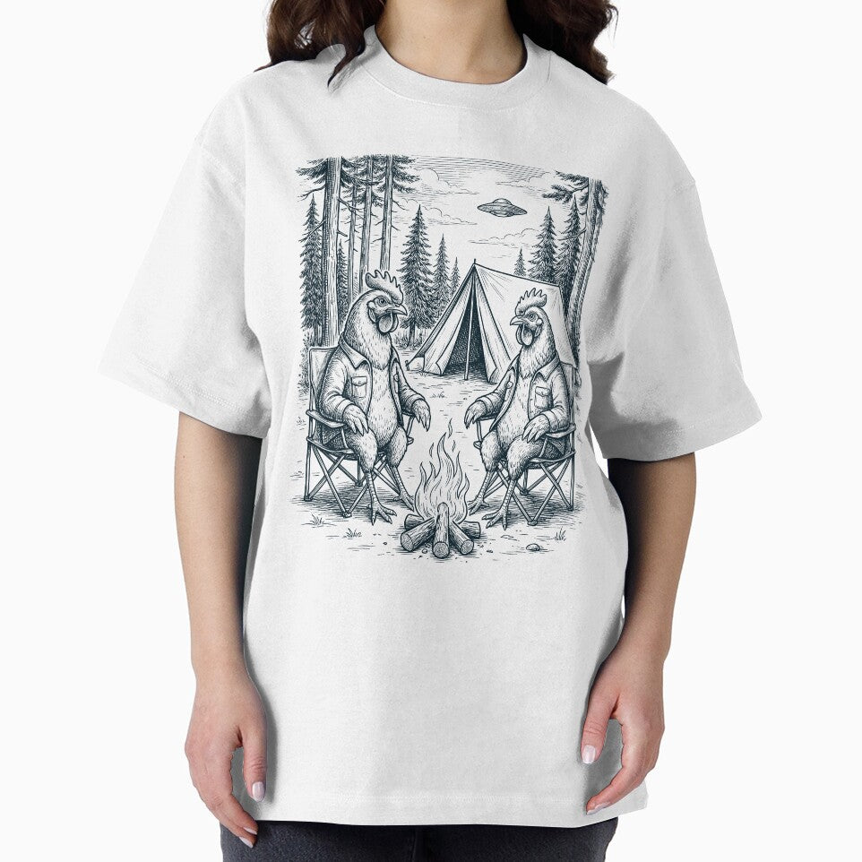 Vintage Chicken Camping UFO Animal Lover by TerryConnells