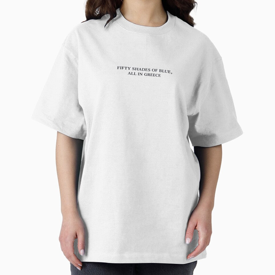 Fifty Shades of Blue Minimalist T-Shirt | Editorial Summer Text Tee by IRYNASHOP