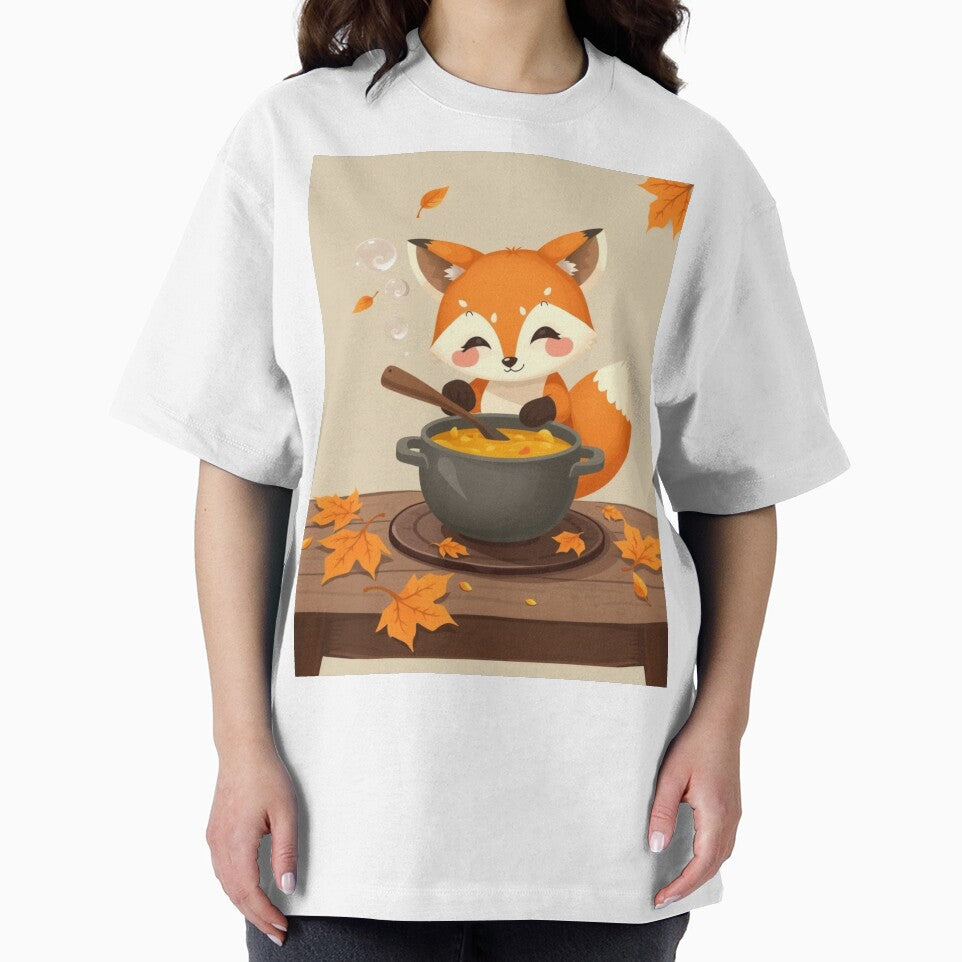 Woodland Fox Fall T-Shirt | Cute Pumpkin Soup Fox by ArmaanArts