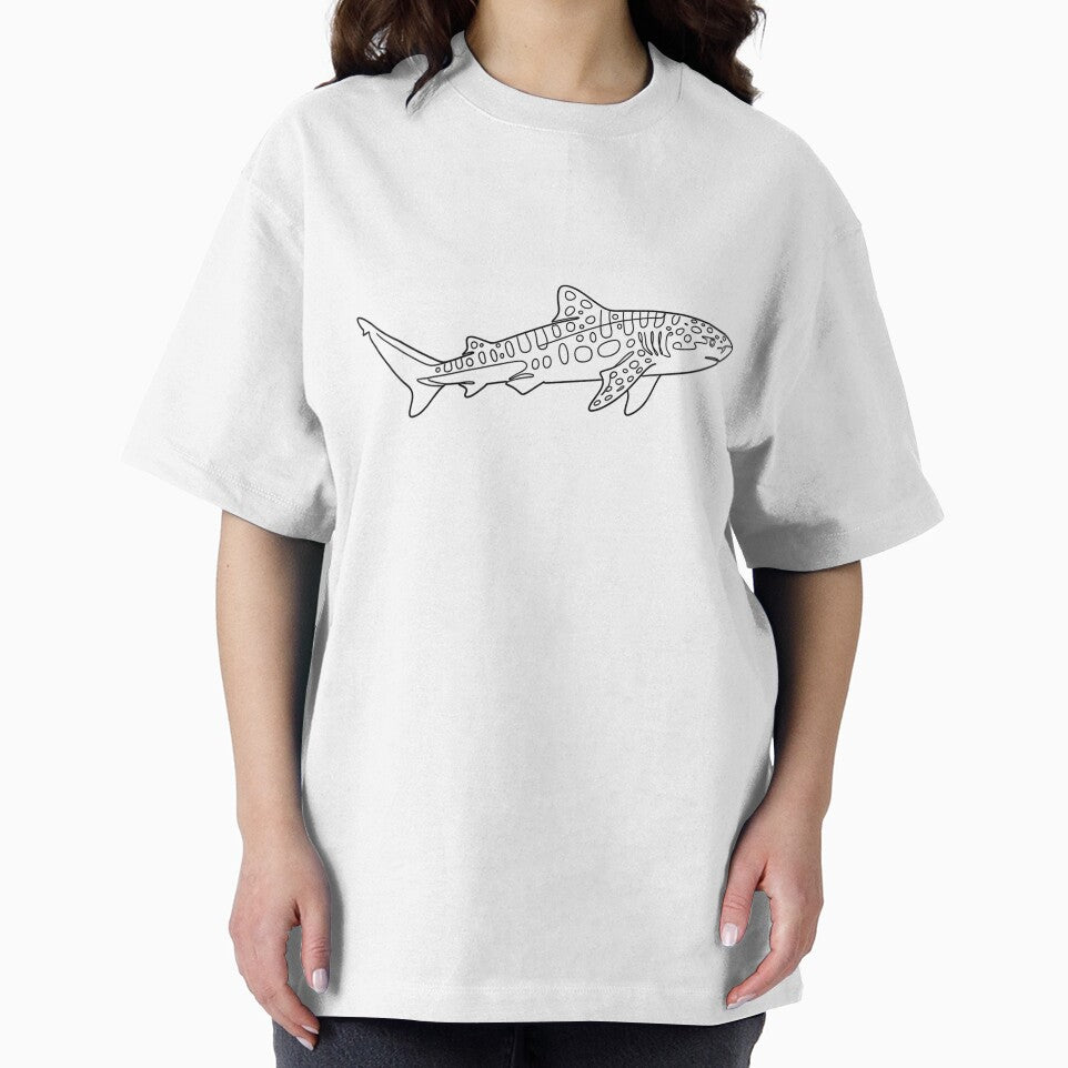 Zebra Shark Minimal Line Art – Modern Ocean Illustration by KivaroArt