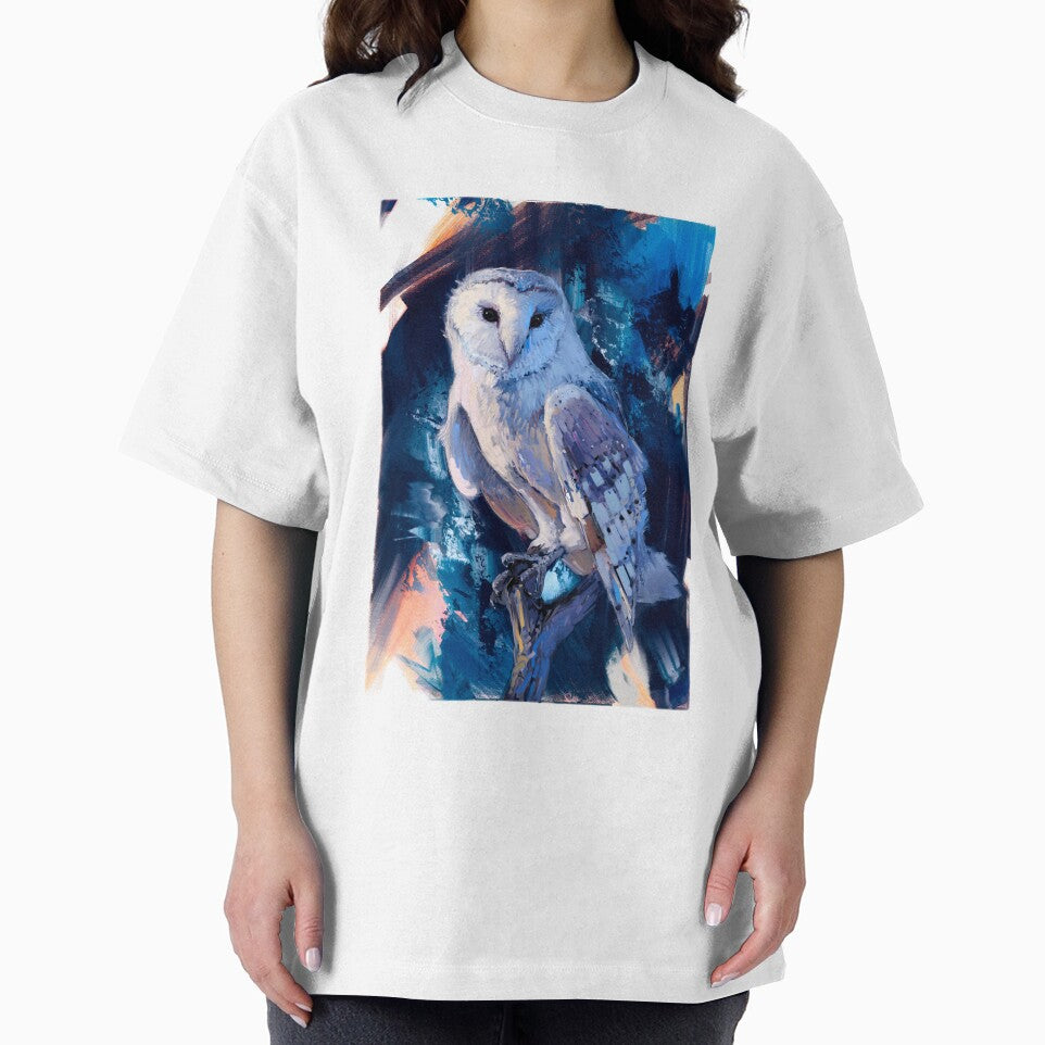 Snowy White Owl Oil Acrylic Print by allincolors