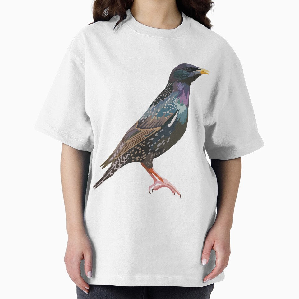 S is for Starling ,Starling – Vibrant and Social Songbird Wildlife Illustration by PrettylittlepastelUk