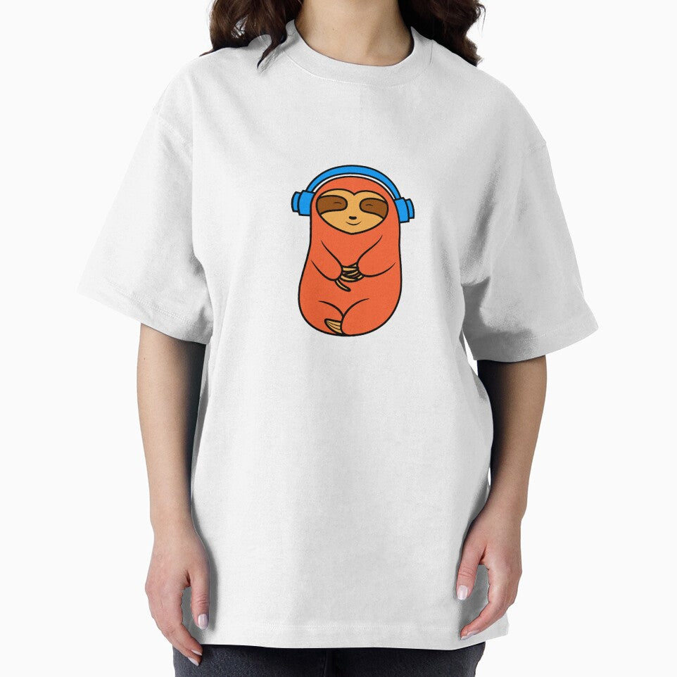 Happy Orange Sloth Listening to Music by SubtleSplit