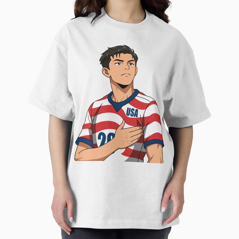 Patriotic USA Soccer Boy Hand On Heart by Anne97s