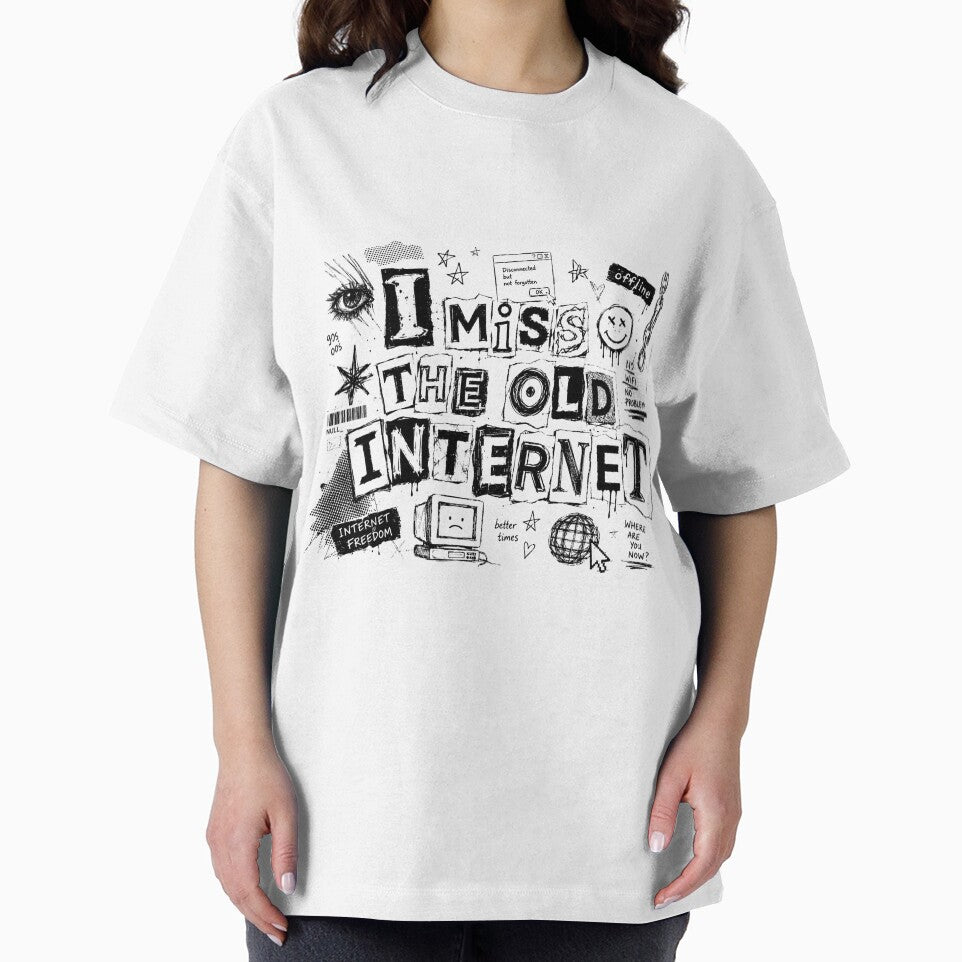 I MISS THE OLD INTERNET | Y2K Webcore Collage Typography by J&J's Creation