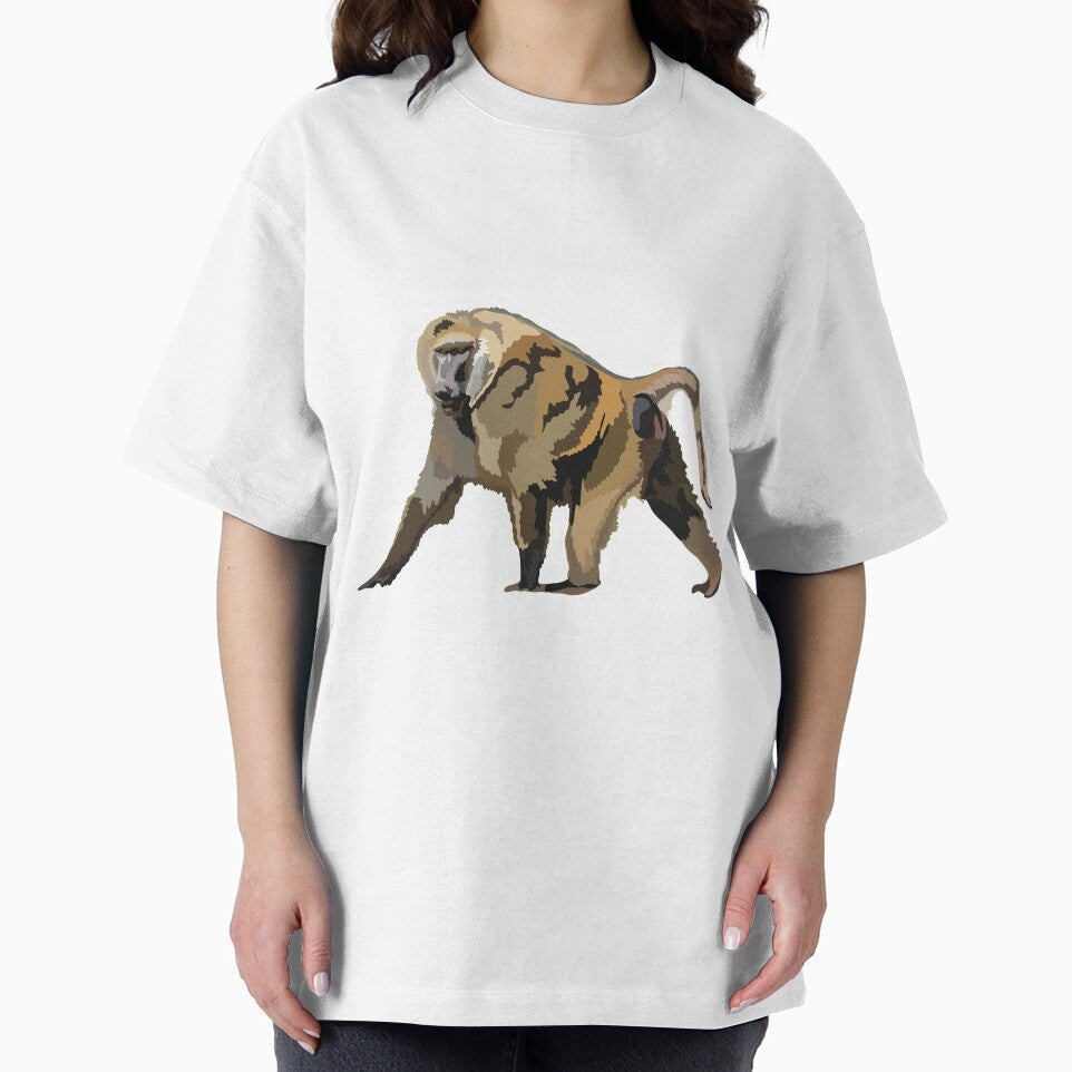 O is for Olive Baboon , Olive Baboon – African Savanna Primate Wildlife Illustration by PrettylittlepastelUk